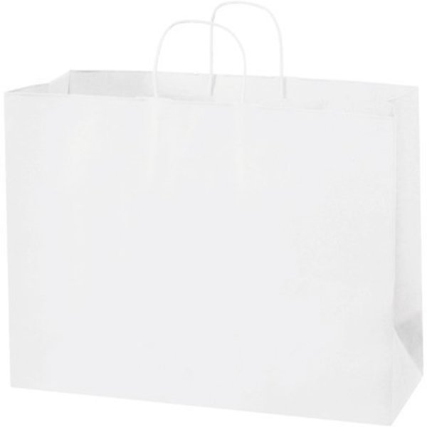 Box Packaging Paper Shopping Bags, 16"W x 6"D x 12"H, White, 250/Pack BGS108W